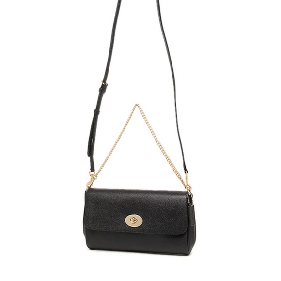 Coach Ruby Crossbody In Crossgrain Leather Gold / Black # F57528 - Picture 2 of 12